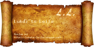 Lukáts Leila névjegykártya