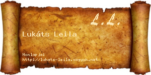 Lukáts Leila névjegykártya